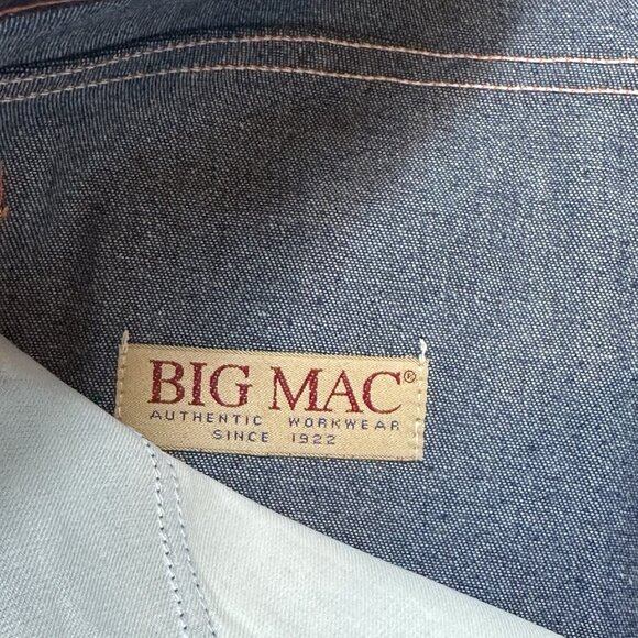 NWT Vintage 70’s BIG MAC Industrial Jean 38x32 Carpenter Workwear Dark Denim NOS - Picture 6 of 10